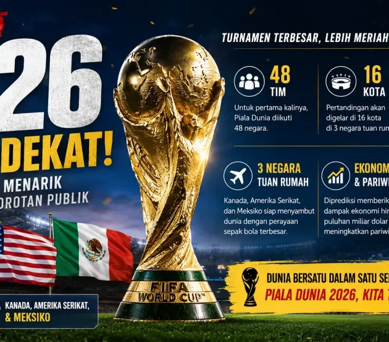 Ilustrasi berita olahraga terbaru Indonesia mencakup sepak bola, atletik, dan berbagai cabang olahraga dunia