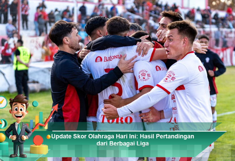 Suasana pertandingan olahraga terkini di stadion modern dengan pemain beraksi dan penonton penuh semangat