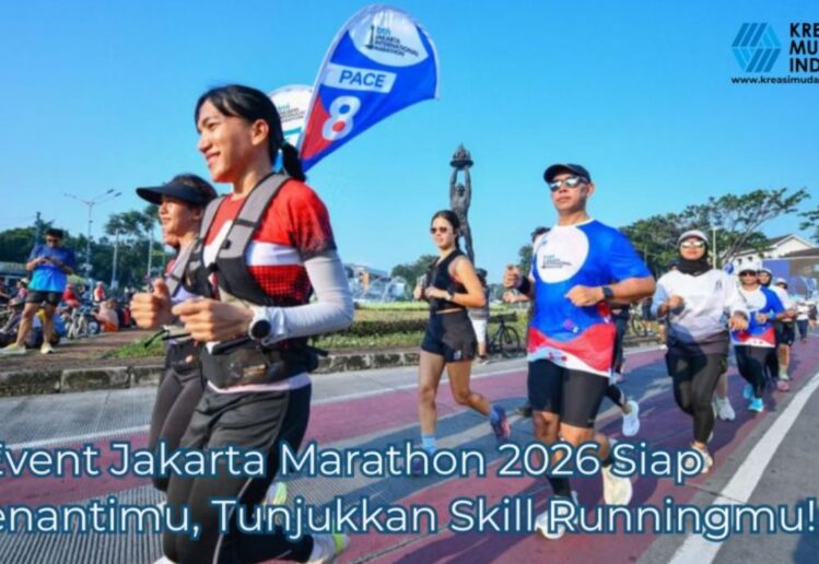 Atlet berlari dalam event dan kompetisi atletik modern dengan lintasan stadion penuh penonton